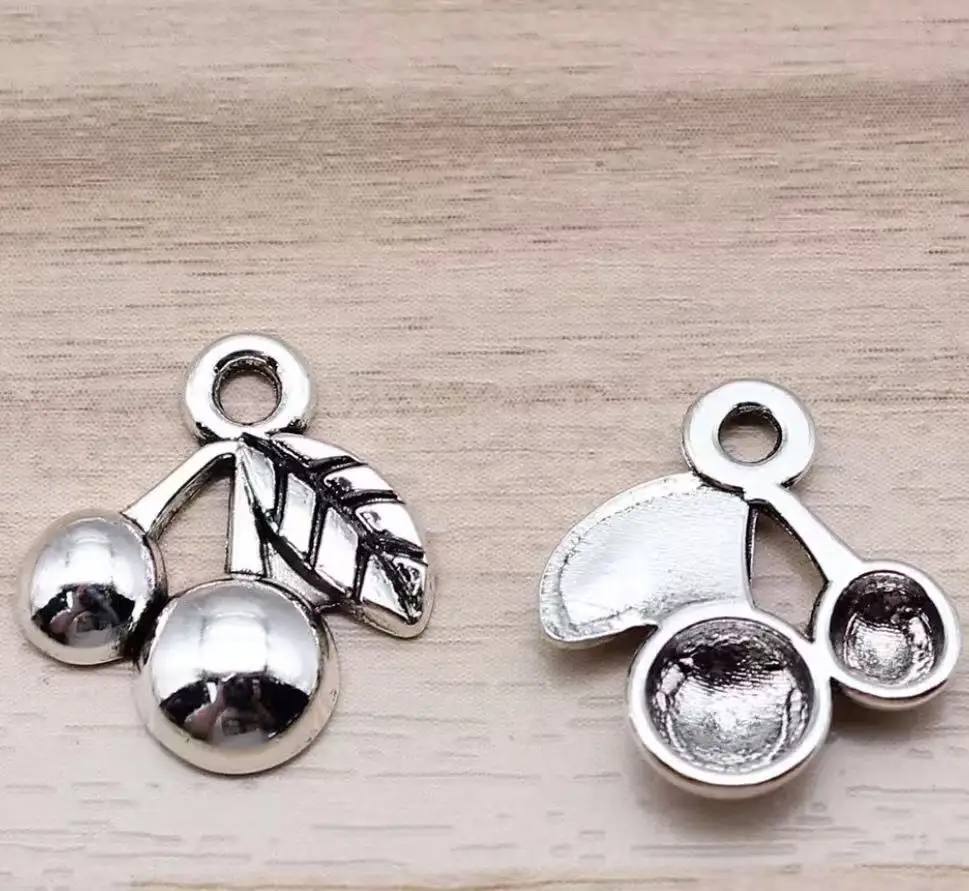 

30pcs 15mm Zinc Alloy metal tibetan silver fruit pendants for hanamde HW3009