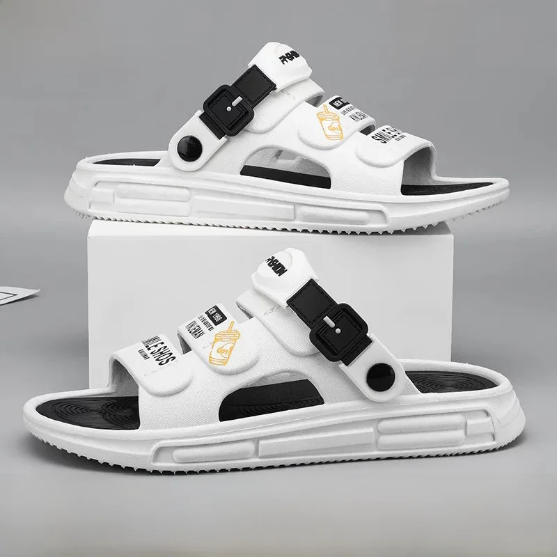 Men's Summer Casual Large Size Slip-On Sandals Anti-Slip Outdoor Sports Two-In-One Driver Special Slippers Thick Bottom EVA
