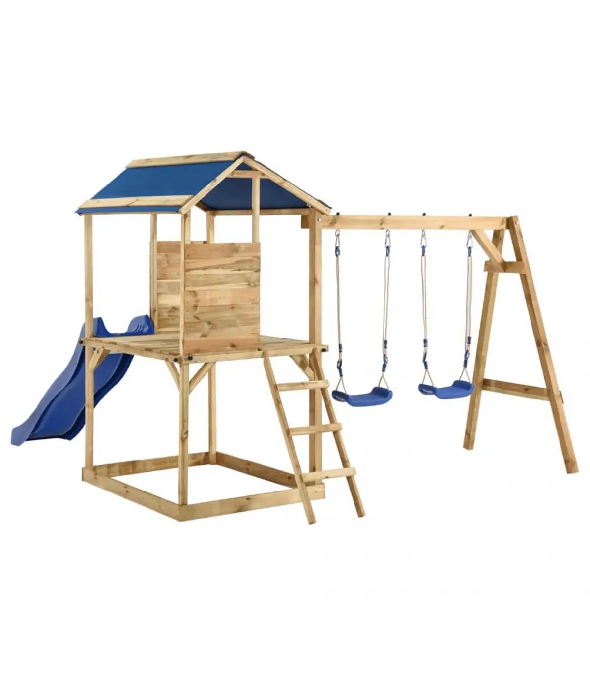 Swings and Playhouse sets swings and pine wood ladder impregnated