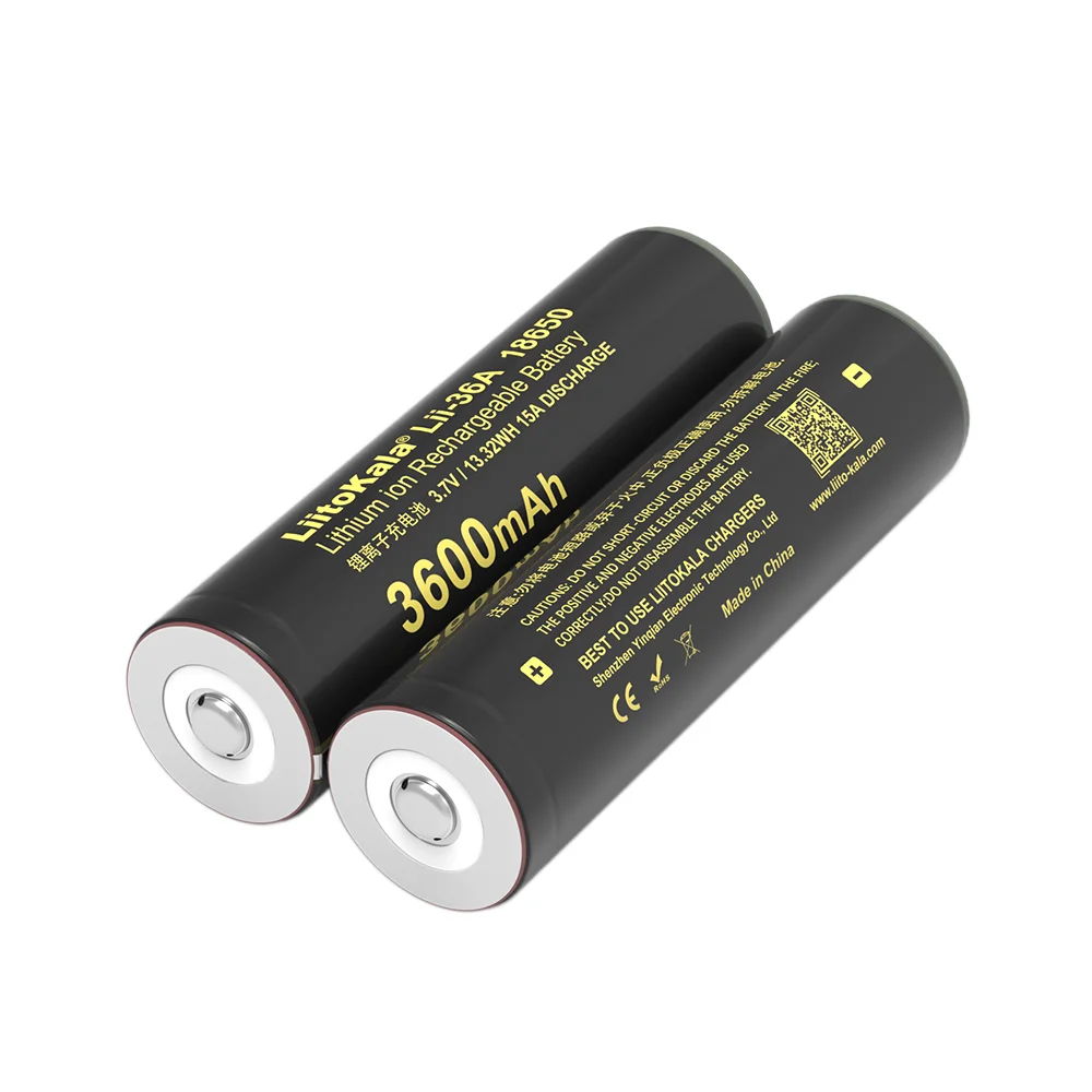 New LiitoKala LII-36A 3600mAh 18650 3.7V Lithium Rechargeable Battery with PCB Protection Board for Flashlight Batteries