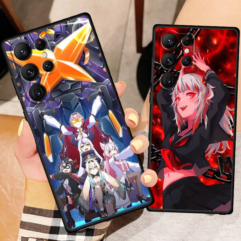 Gawr Gura Hololive Anime For Samsung Galaxy S24 S23 S22 S21 S20 FE S10 S10E Plus Ultra Pro Lite 5G Black TPU Phone Case