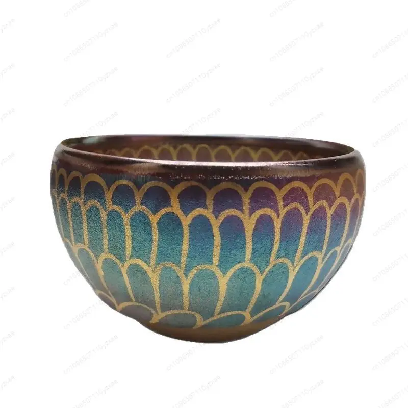 Hand-Painted Gold Jian Zhan Cup, Lotus Pattern Master Cup, Collector's Edition Tea Ware