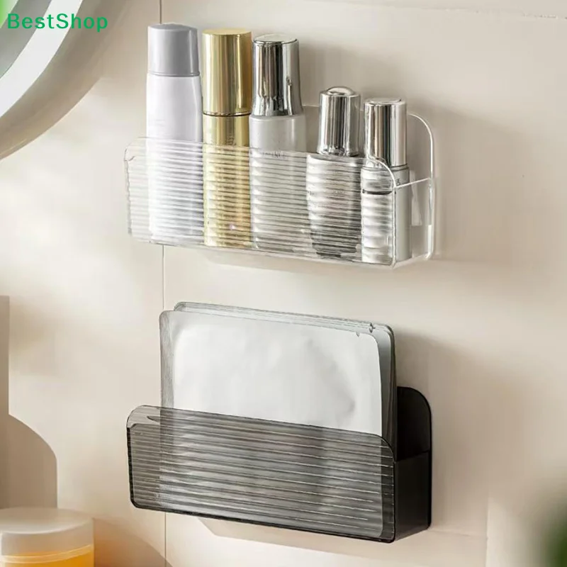 ♥ Selbstklebender Wandorganizer - Transparentes Gestreiftes Acryl-Aufbewahrungsregal für Badezimmer & Waschtisch