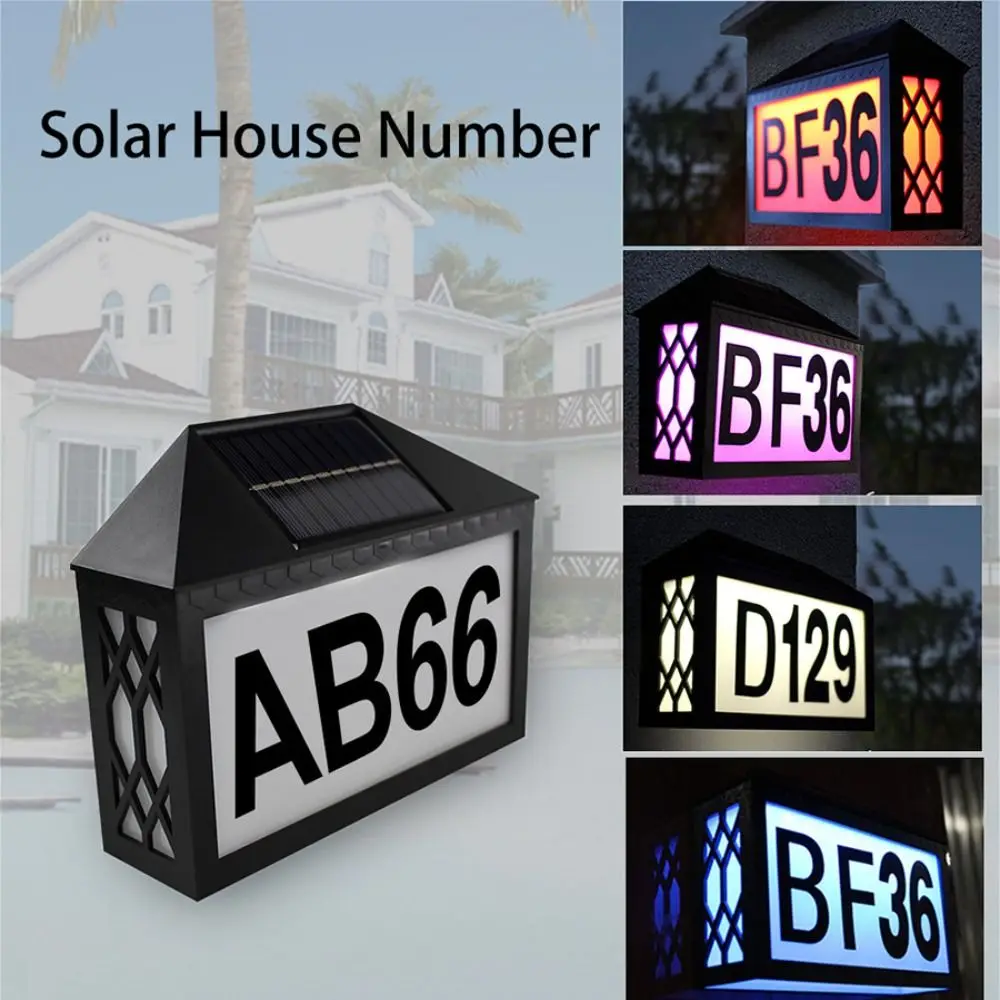 Dual Use Installation Solar LED Address Number Light Wall Mount Automatic Charging Color Changing LED Lighting Stake In-Ground