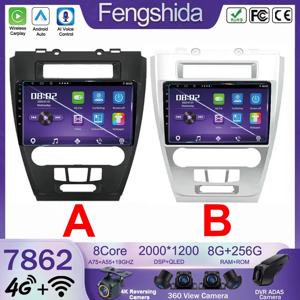 

Auto Radio For Ford Fusion Mondeo Mustang 2009-2012 High-Performance CPU HDR QLED Screen Multimedia Player 5G WIFI BT No 2Din