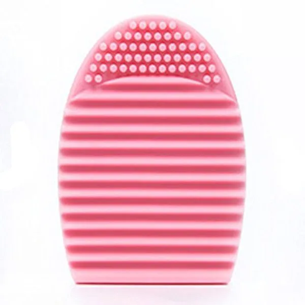 Silicone Makeup Brush Cleaning Egg Heart Shape Handheld Cleaner Mat Gentle on Bristles Extend Brush Life Odorless