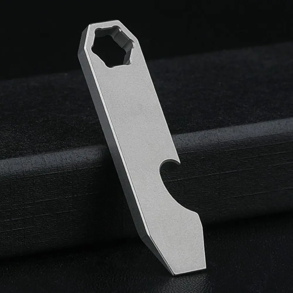 Personalized Titanium Alloy Bottle Opener Pry Bar Silver Outdoor Tools Graduated Scale Camping Gear Pendant