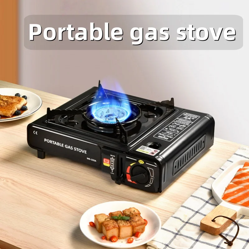 Cocinas de gas tipo tarjeta - Estufa de barbacoa de gas portátil de doble propósito - Estufa de gas exterior montada en vehículo butano magnético tipo tarjeta