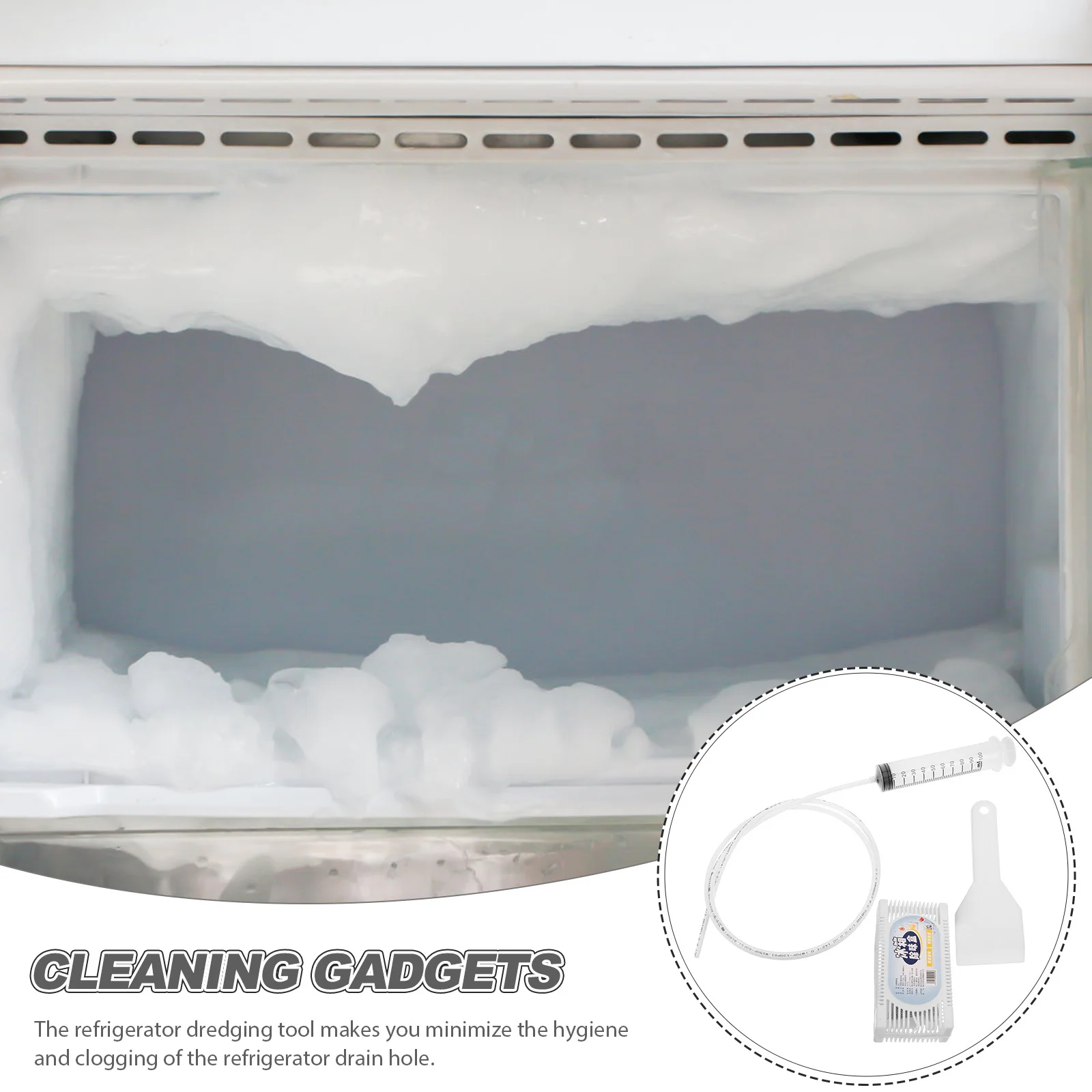 

1 Set Fridge Dredging Kit Refrigerator Drain Hole Cleaning Tool Clog Remover Freezer Cleaning Supply Reusable Dredging Tool