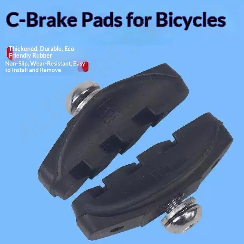 [G]2Pcs Road Bicycle Cycling Repair Tool Wear Resistant Silent Rubber Bike V Brake Pads Durable Brake Shoes Replacement Blocks
