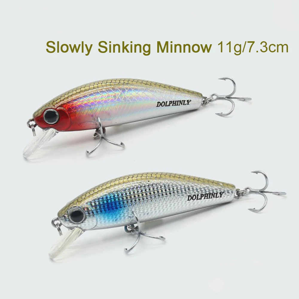 Sinking Minnow Fishing Lures 11g Long-range Cast Wobbler Treble Hooks Hard Swimbait Artificial Bait Fishing Tackle Pesca Lure