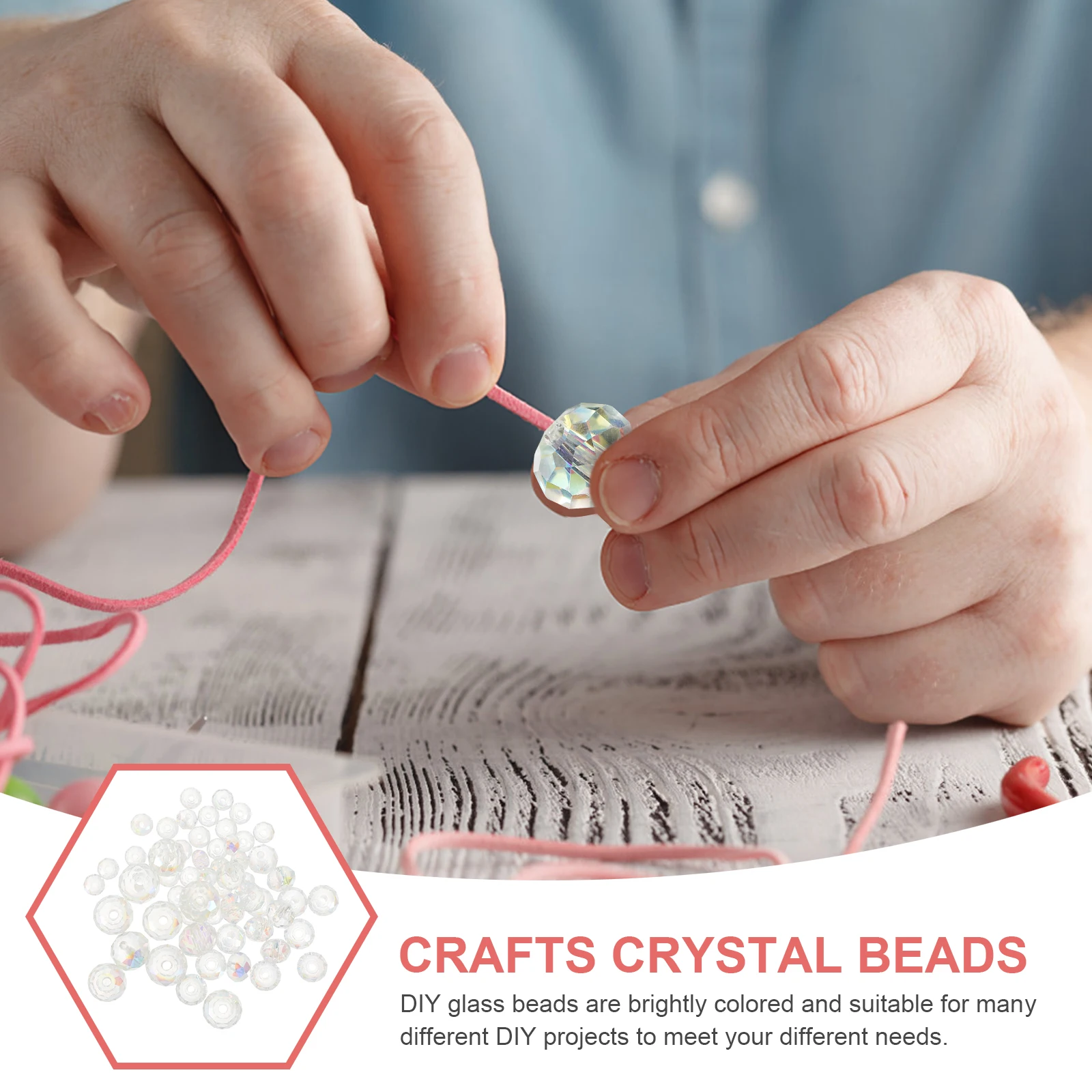 

60Pcs DIY Glass Beads Jewelry Making Craft Kit Loose Faceted Beads for Bracelets Necklaces Handmade Decorations