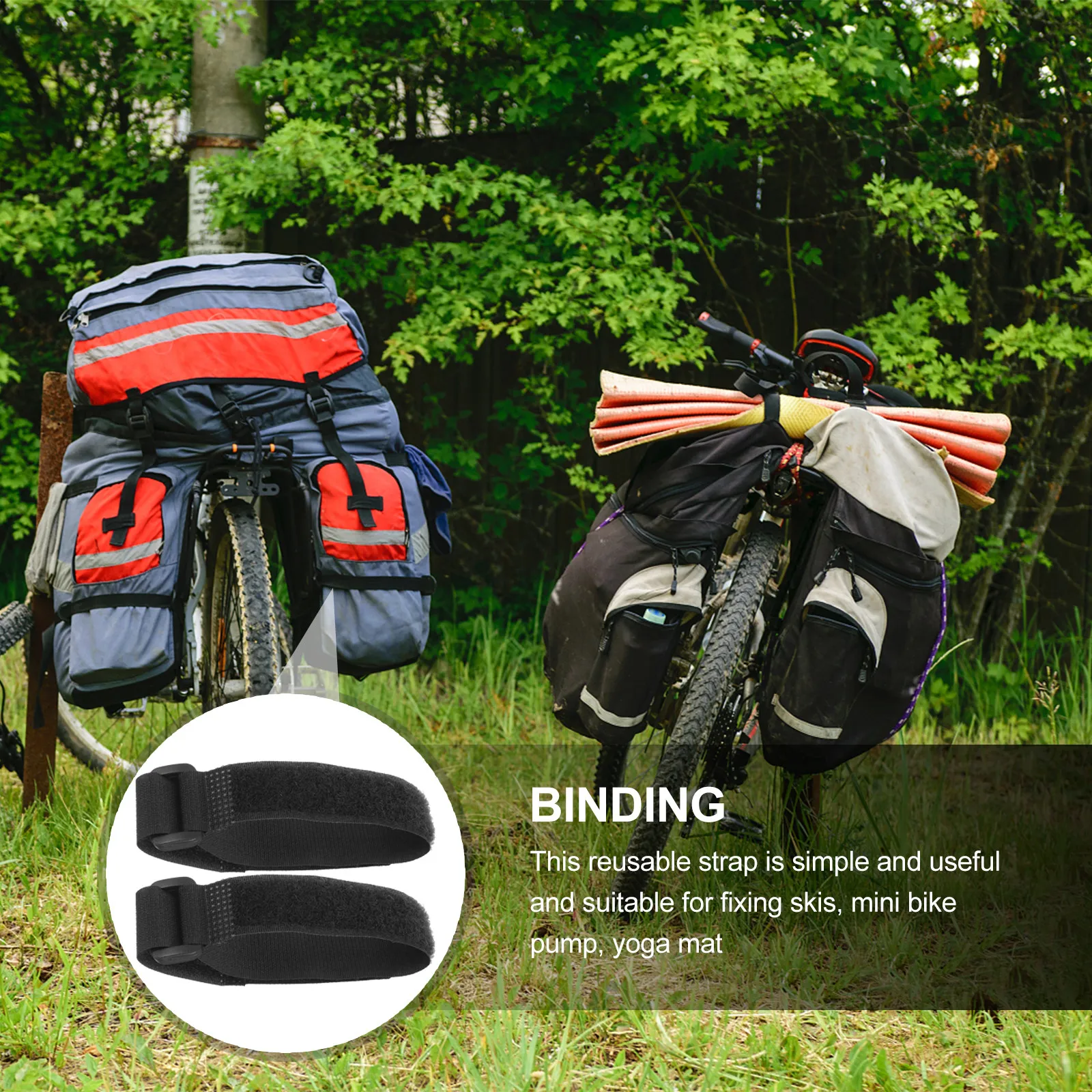12Pcs Reusable Nylon Cable Ties with Buckle – Adjustable Wire Organizer Straps for Bike, Ski & Home Cable Management