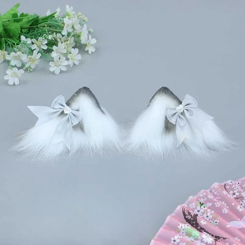 Neues Lolita Katzenohr Spitze Schleife Stirnband Cosplay Haarschmuck – Detail 5