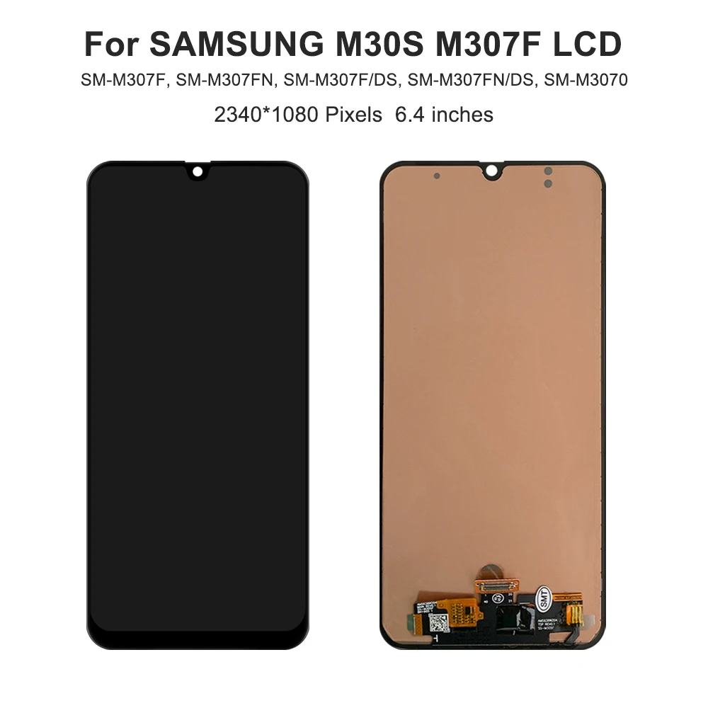 M30S Display Screen with Frame for Samsung Galaxy M30s Lcd Display Touch Screen Digitizer Assembly for Samsung M30s M307 M307F