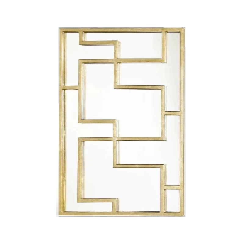 Hardware hand-pasted gold foil light luxury rectangular decorative mirror/American furniture/soft decoration design hardware