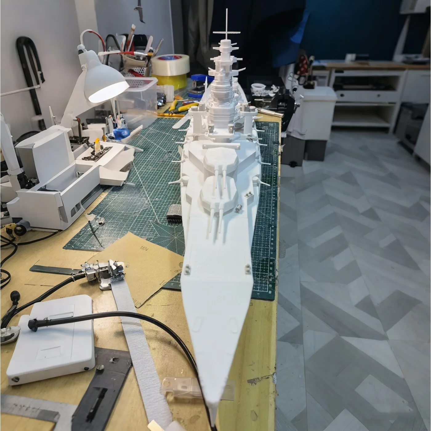 1/200 RC Ships 107cm Kongo WWII Battleship Remote Control Boat Light-cured Detail Parts RC Boat Model Kit Ship Toy Warship Model