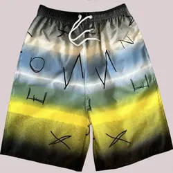 New Summer Men's Trend Thin Section Quick-Drying Printed Beach Pants Sports Rafting Five Casual Pants Surfing Vacation Shorts