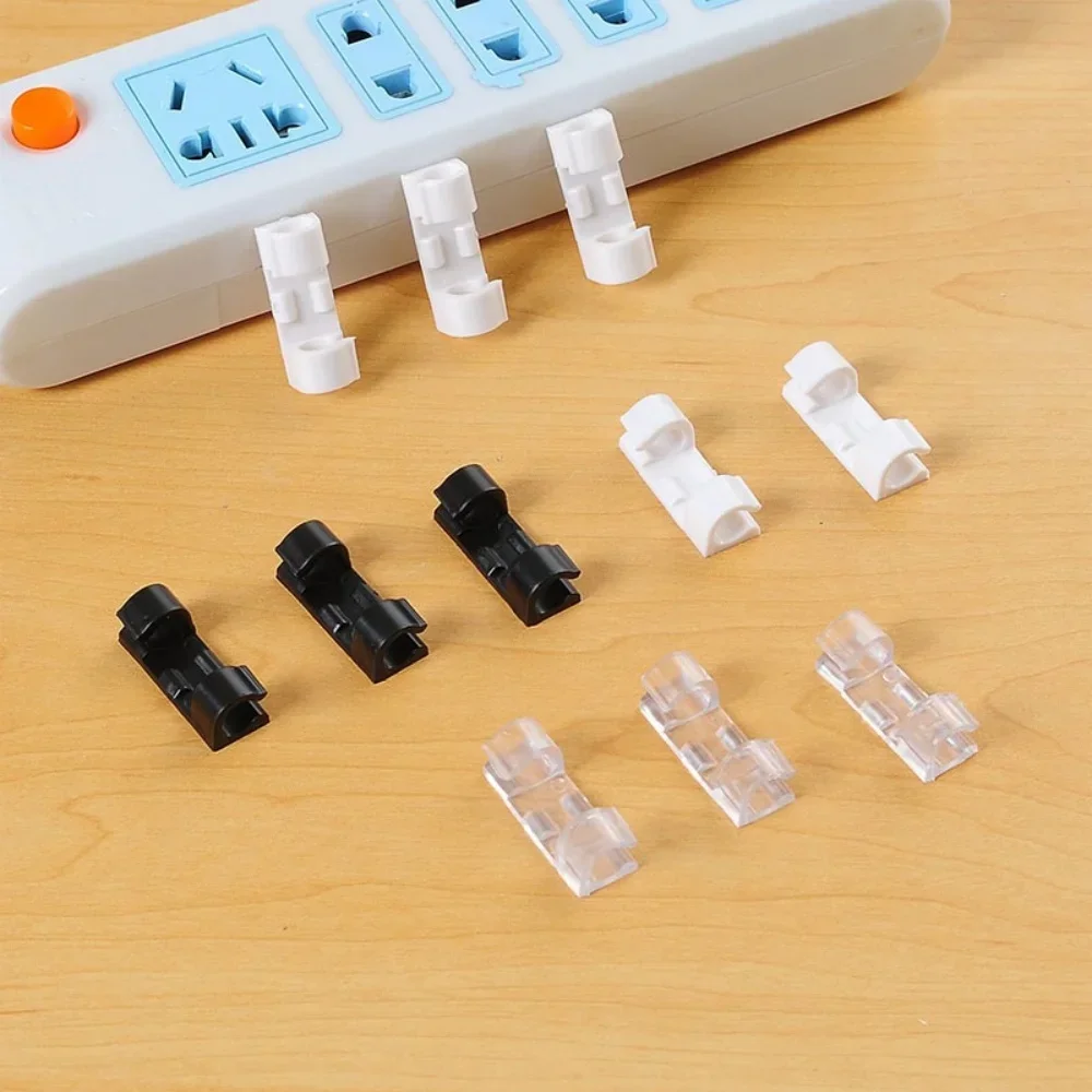 20/5PCS USB Cable Organizer Clips Wire Winder Holder Earphone Mouse Cord Clip Protector Management Adhesive Hooks Desk Clamp
