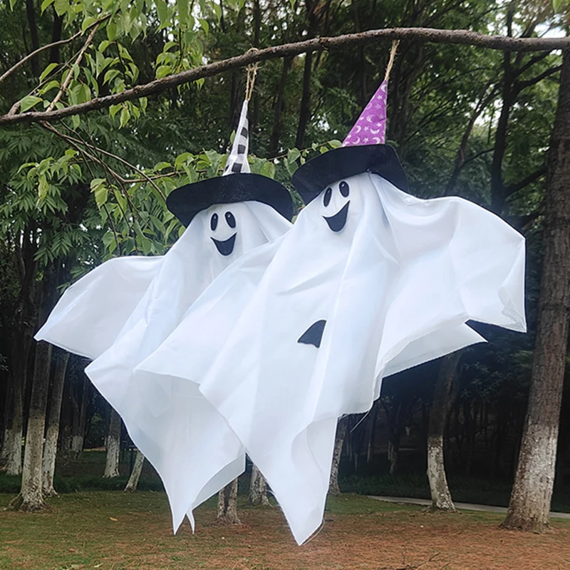 Halloween Hanging Ghosts Flying Ghost for Outdoor Front Yard Decor Porch Patio Lawn Garden Party Holiday Haunted House Bar Decor