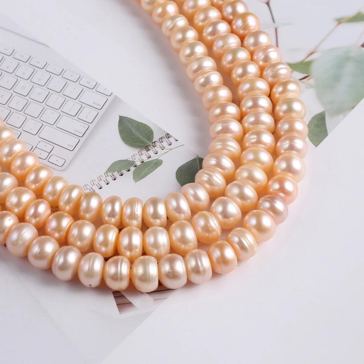

8-9mm Natural Freshwater 100% Pearl Beads Flat Shape Pearl Loose Spacer Beaded for Women Making DIY Jewerly Necklace Bracelet