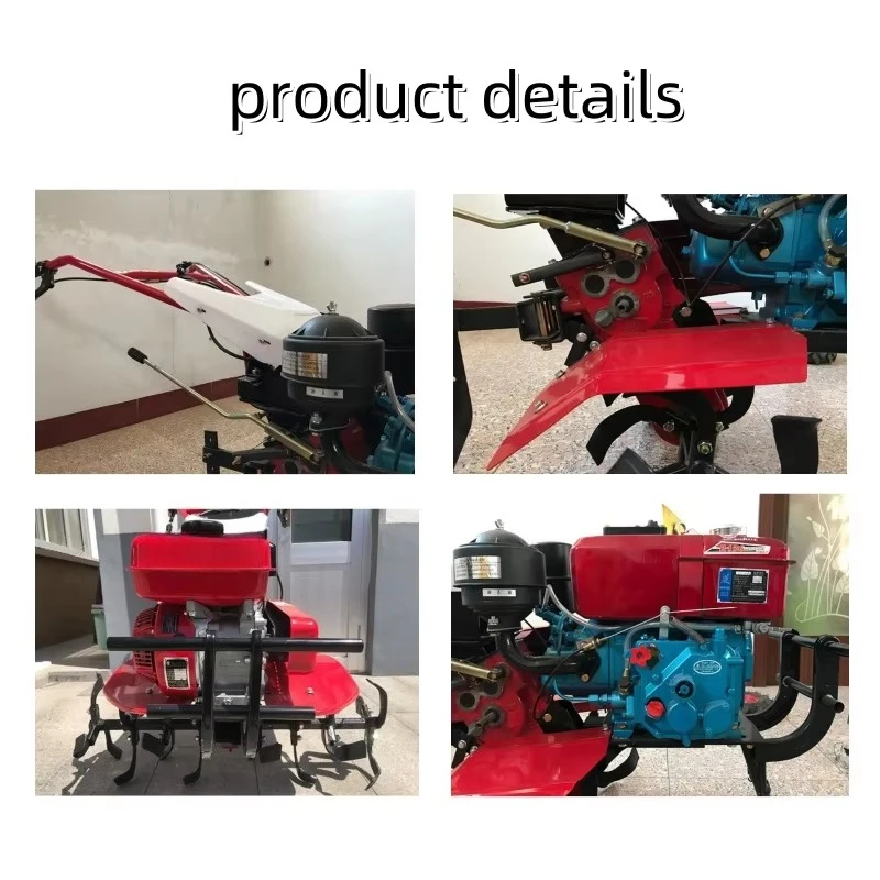 4WD Double-Headed Walking Tractor Cultivator Small Farming Power Tiller Plowing Machine with Core Motor Component