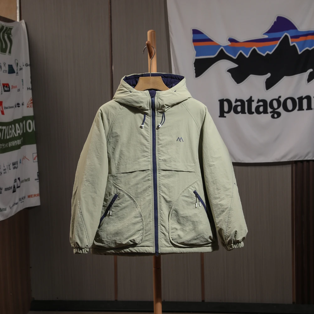 

Thiened Outdoor Cotton Jaet for Men And Women with Hood Windproof And Warm Faionable Urban Sle Long Sve Coat