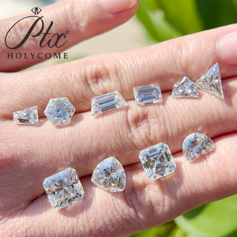 100% Moissanite Stone Wholesale Price  lab-Grown Gems Multishapes D White Princess Emerald Pear Herat Radiant Asscher Marquise