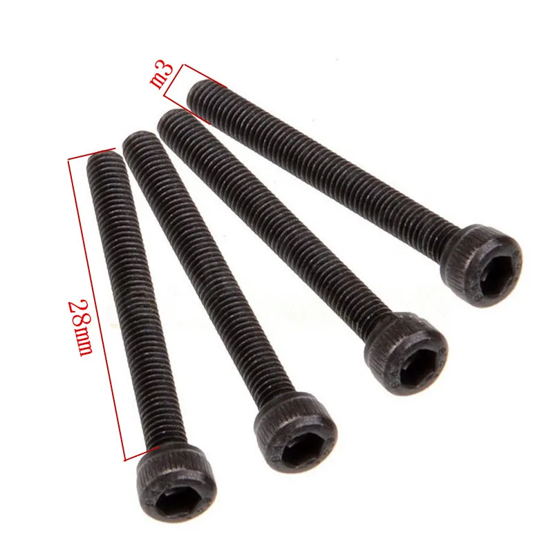 4Pcs HSP 02094 M3*28 Cap Head Screw 1/10 1/8 4WD RC Car Parts Buggy Truck  Camper Pro Battle Savagery LACEREA Camelry