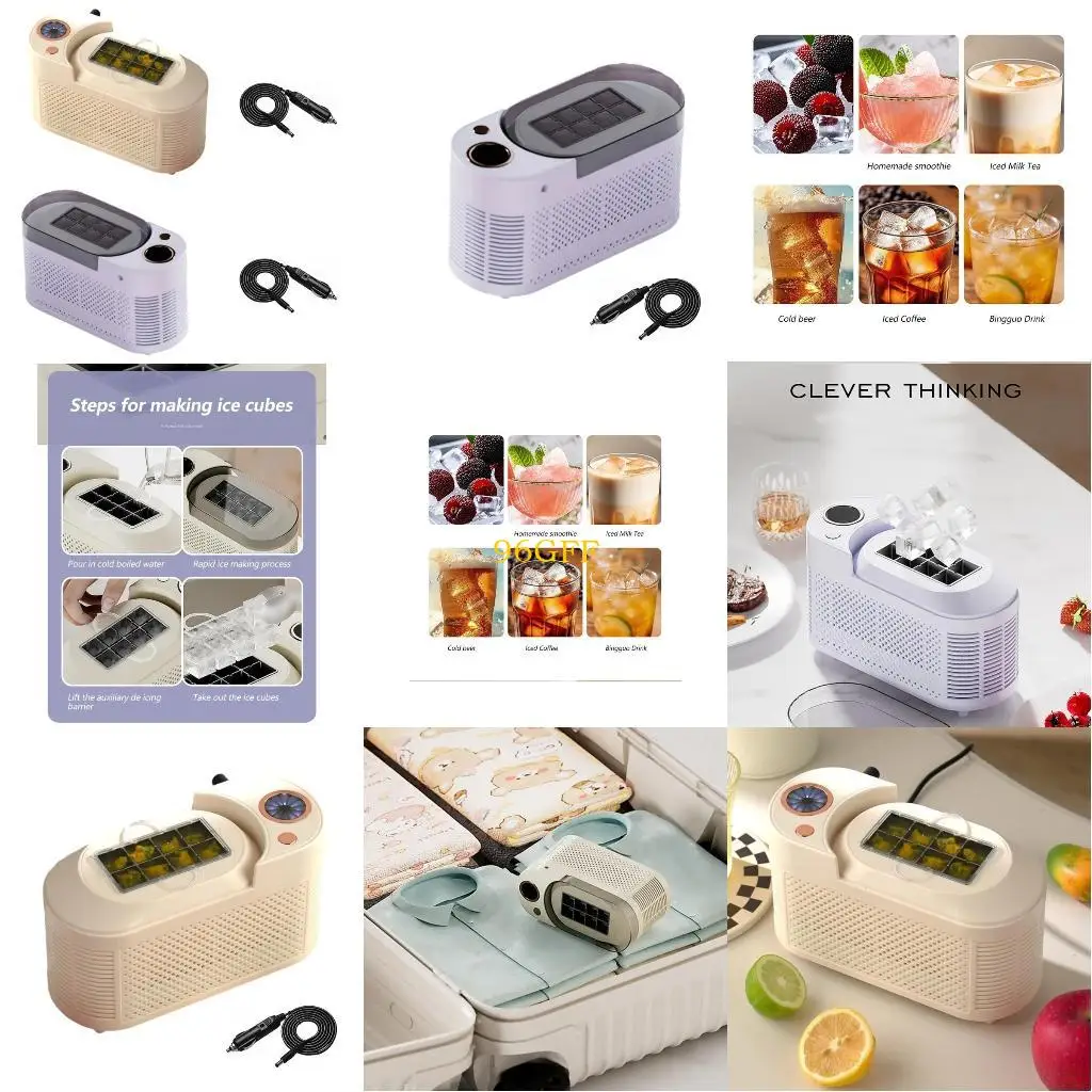 

96GF Portable Countertop Ice Maker Semiconductor Miniature Car Electric Ice Making Machine for Home Kitchen Or Camping