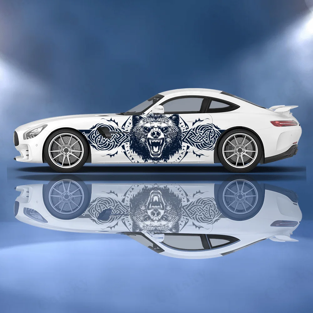 

Viking Black Wolf Texture Car Sticker Full Body Decal Decoration Scratches Protect Car Sticker Waterproof Car Vinyl Wraps