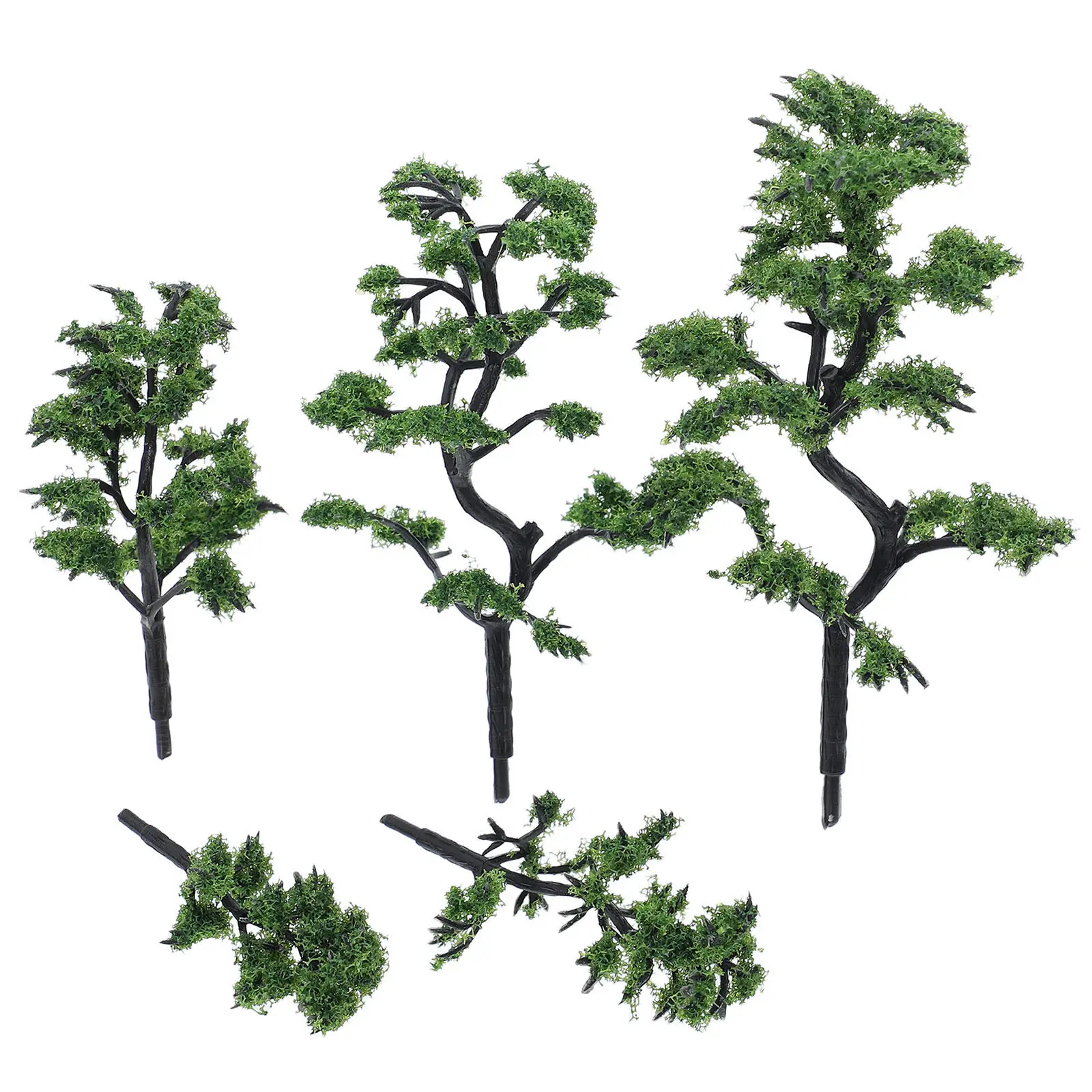Miniature Spruce Trees 5 Piece Realistic Model Scenery for Train Layout Diorama Garden Landscape Decor