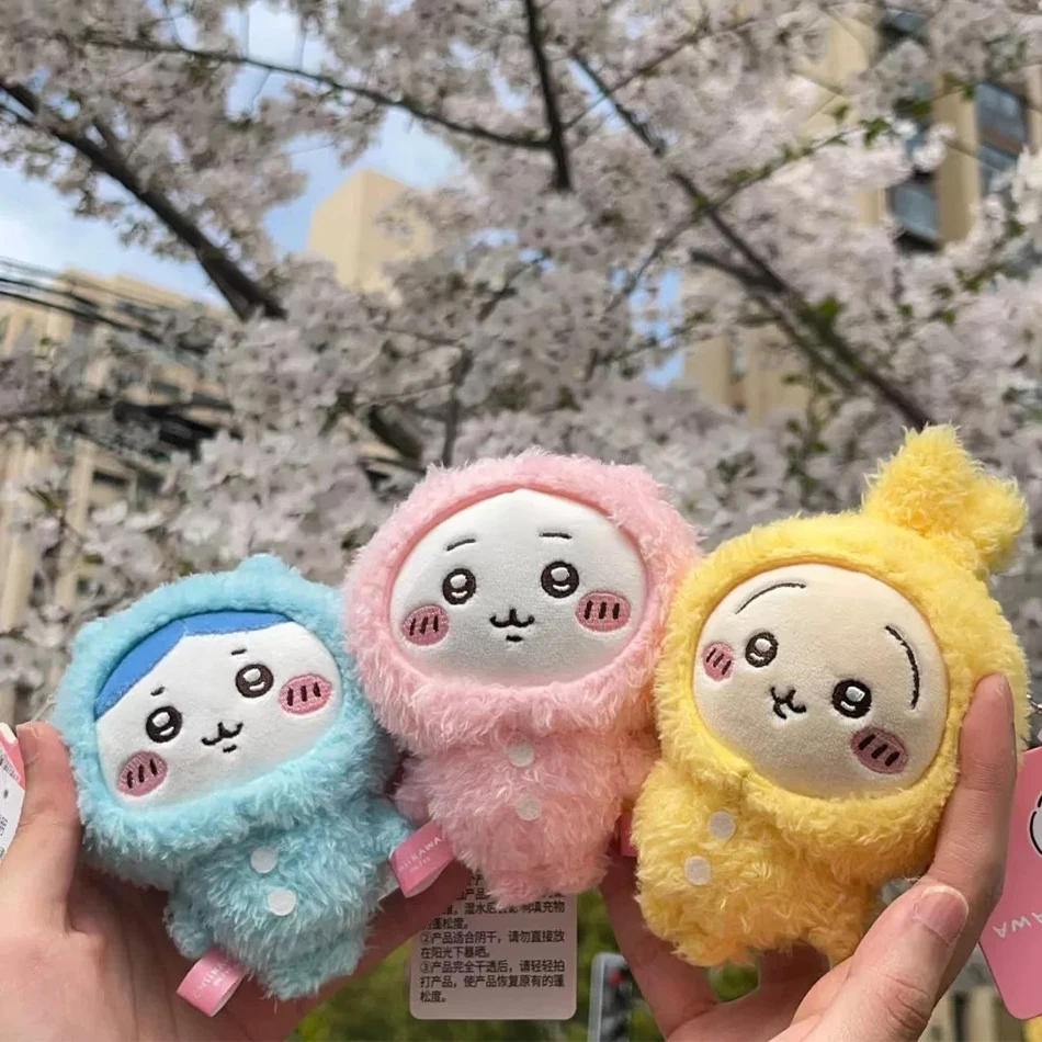 LLavero con colgante de felpa de pijama Chiikawa de 10CM, llaveros con colgante de muñeca Usagi Hachiware Usachi, muñecos de peluche Chiikawa, juguetes, regalos