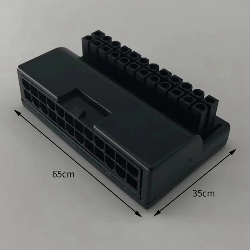 24-Pin Motherboard Power Connector Atx 24-Pin Female to Male 90° Right Angle Desktop Computer Motherboard Power Adapter