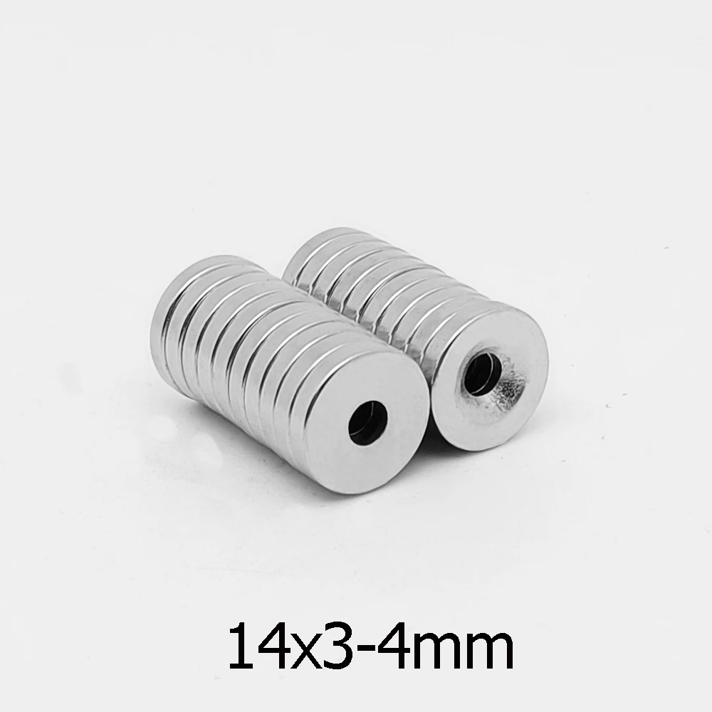 14x3-4mm Small Round Strong Powerful Magnet 14X3 Hole 3mm For Fridge DIY Building Scientific, Craft, Education 14*3-4 14x3-4