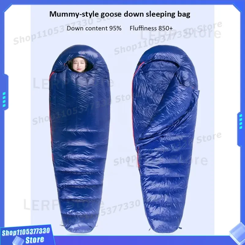 Ultra Light Goose Down Sleeping Bag Waterproof Nylon Outdoor Camping Travel Winter Foldable Warm Comfortable Portable Sleep