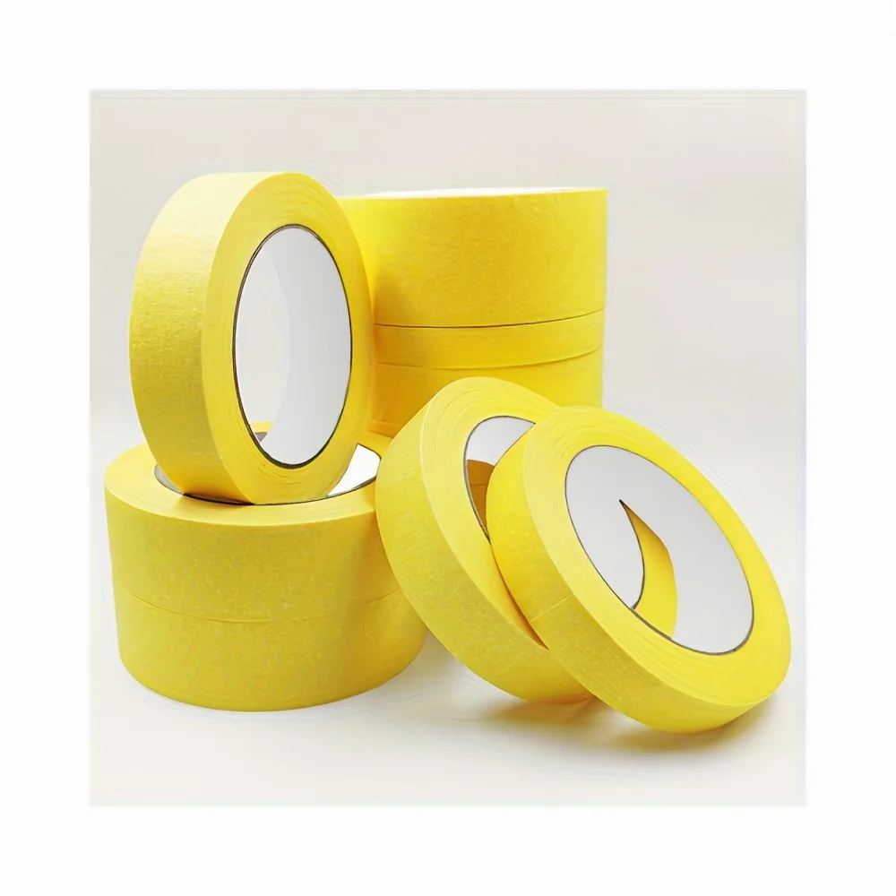 2 Rolls 1.18in Yellow Tape - Tearable Painter Tape for Paint Protection, Art Projects, Office & Home Use, Ideal for