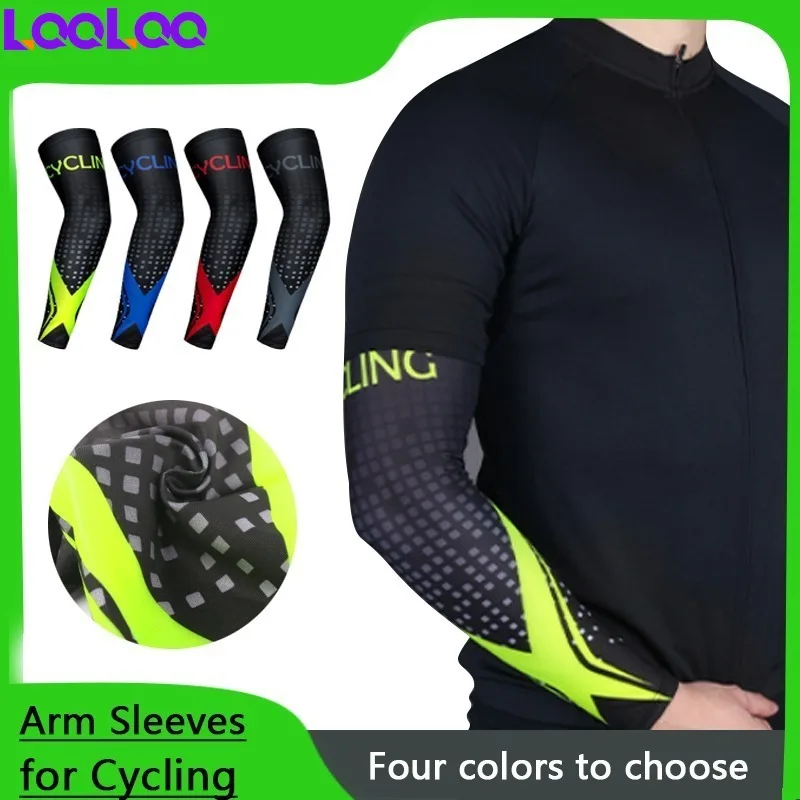 

1Pair UPF50 Cooling Cycling Arm Sleeves,UV Protection Arm Brace for Whole in Basketball,Football,Driving for Men and Women