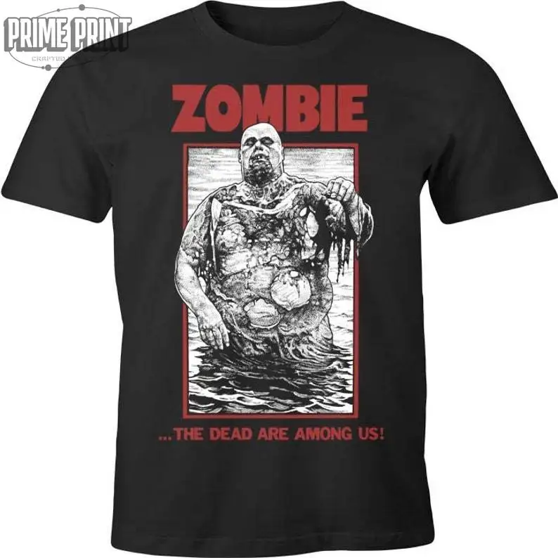 Lucio Fulci's BOAT ZOMBIE Shirt Adult Regular Fit Crew Necked Tees Cotton Men's Printed Tops