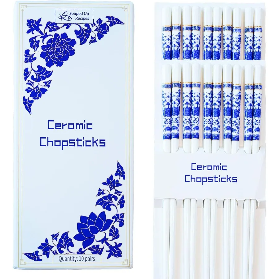 

Buy It For Life Chopsticks Blue Peony Design for Everyday Dining and Gift Giving Durable Bamboo Craftsmanship with Elegant Flor