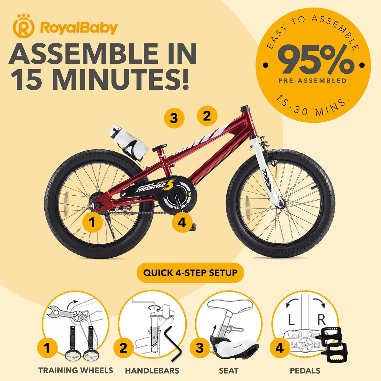 Kids Bike Ez Balans Om Dubbele Handrem Te Trappen Peuters Jongens Meisjes Fiets 12-20 Inch Voor Leeftijd 3-10 Jaar