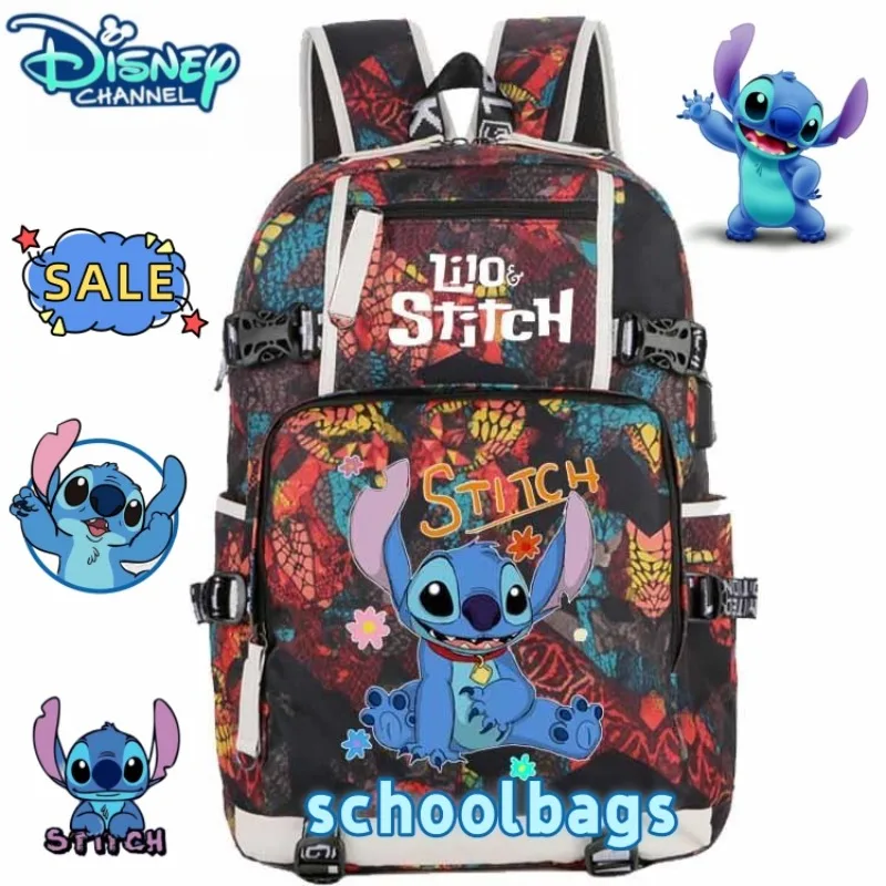 

Disney's new kawaii Stitch anime periphery school bag for boys and girls is cute printed large capacity backpack holiday gifts