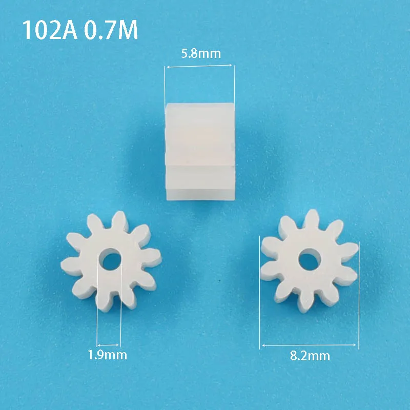 10 Teeth 0.7M POM Plastic Gear 6mm Thickness OD=8.2mm 10T DIY Motor Accessories 10Z Spur Pinion 102A