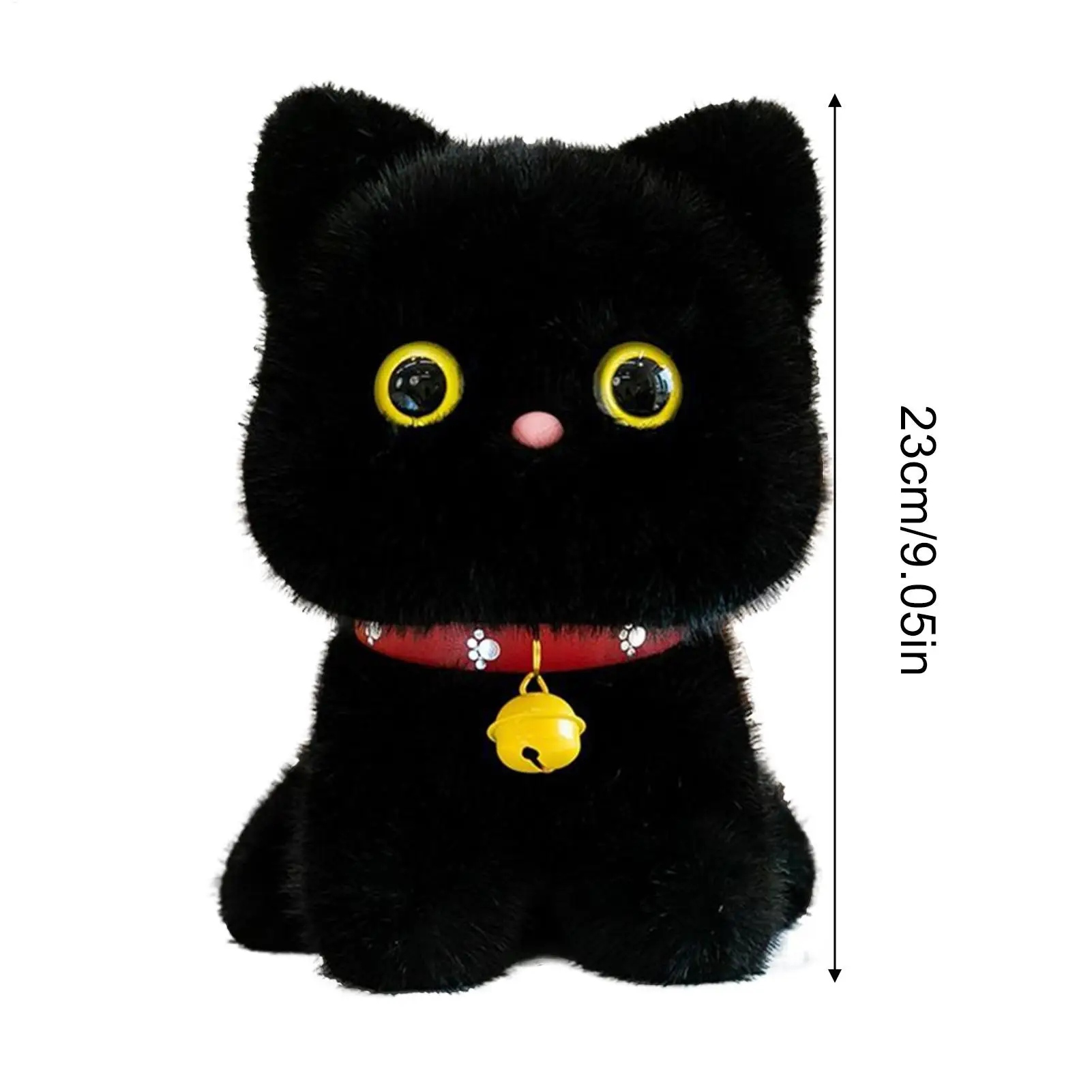 Chat animaux en peluche Adorable chaton de dessin animé doux avec cloche conception chats en peluche pour enfants filles garçons adulte amoureux des animaux de compagnie noël