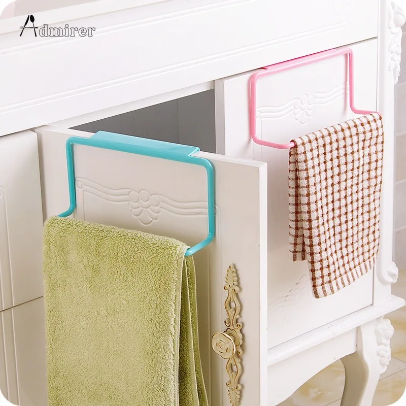 Towel Rack Hanging Holder Organizer Bathroom Kitchen Cabinet Cupboard Hanger Kitchen Bathroom Accessories Gadgets Cooking Tools