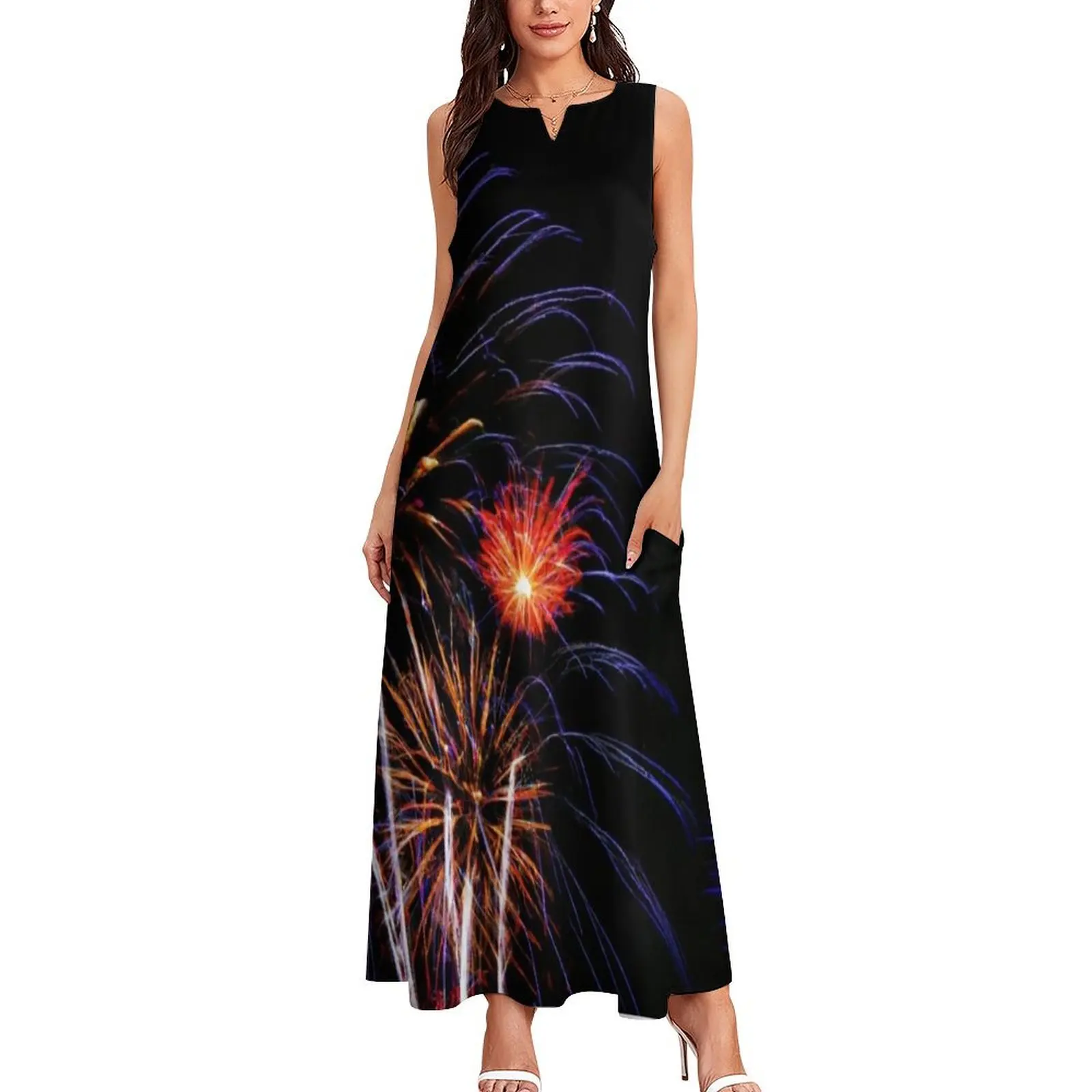 Fireworks Display against a Black Sky Long Dress summer dress elegant party dresses for women 2025 dresses for special events