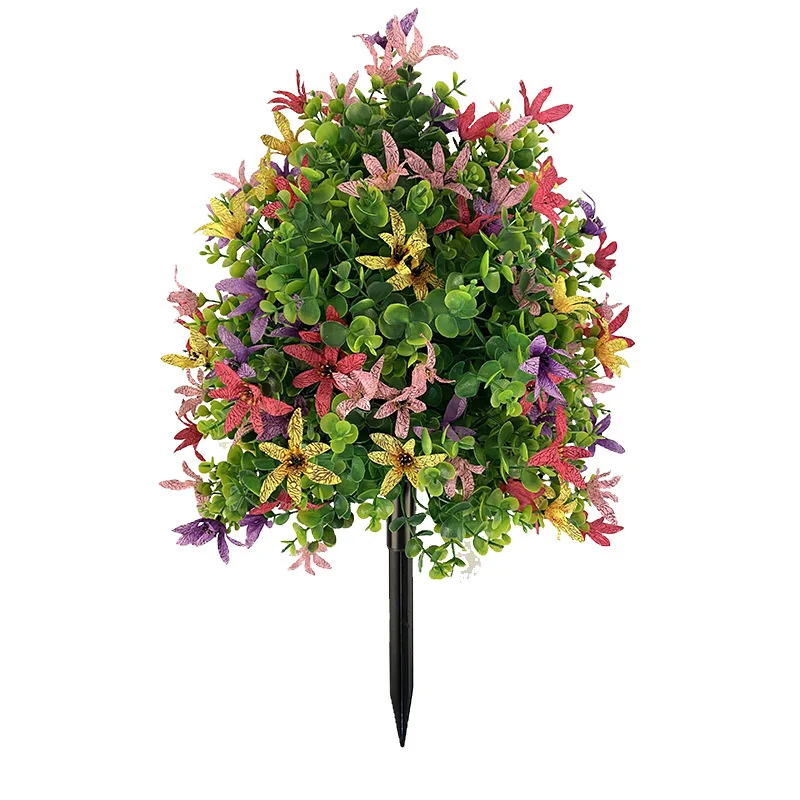 

Dancing Lady Orchid Artificial Flowers With Garden Stakes Pegs Eucalyptus Faux Plants Decorative Artificial Greenery