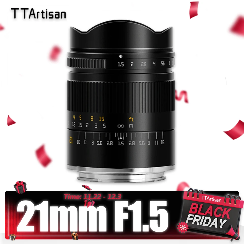 TTArtisan 21mm F1.5 Full Frame MF Wide Angle Camera Lens for Photography Sony A7 A5000 NEX-3N Canon RF Nikon Z5 Sigma L Mount