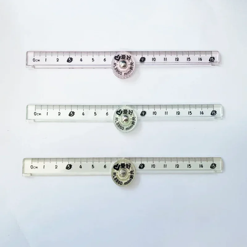 Aihao-学校用ミニ折りたたみ定規、プラスチック幾何学、幾何学、数学の正方形、描画コンパス、文房具角度定規、rl8860,3個
