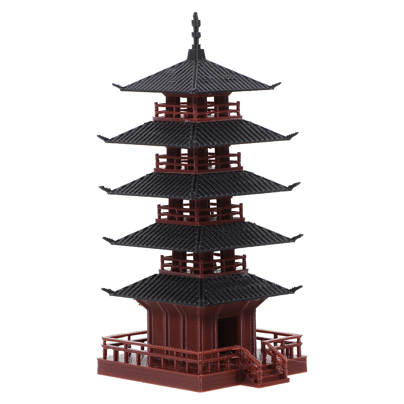 Retro Decor Ancient Pagoda Water and Land Tank Mini Tower Architecture Model Statue Prop Home Desktop Office